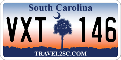 SC license plate VXT146