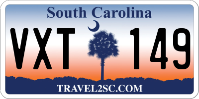 SC license plate VXT149