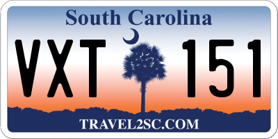 SC license plate VXT151