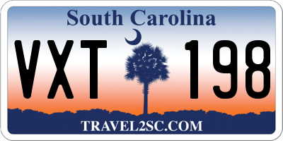 SC license plate VXT198