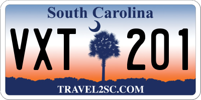 SC license plate VXT201