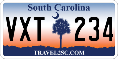 SC license plate VXT234
