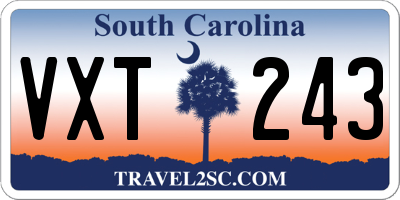 SC license plate VXT243