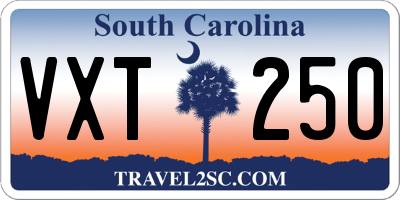 SC license plate VXT250