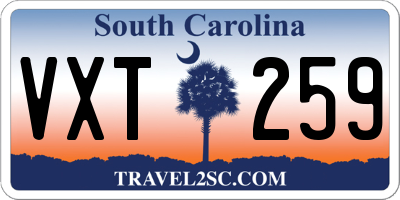SC license plate VXT259