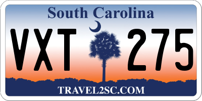 SC license plate VXT275