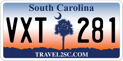 SC license plate VXT281