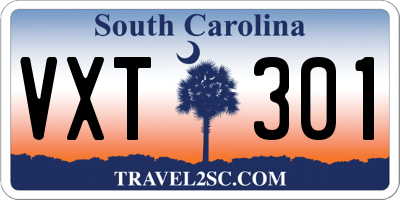 SC license plate VXT301