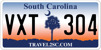 SC license plate VXT304