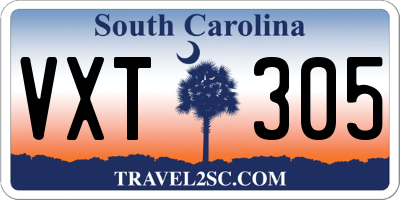 SC license plate VXT305