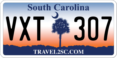 SC license plate VXT307