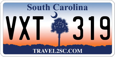 SC license plate VXT319
