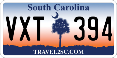 SC license plate VXT394
