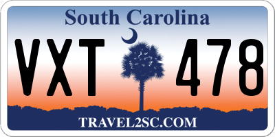 SC license plate VXT478