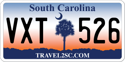 SC license plate VXT526