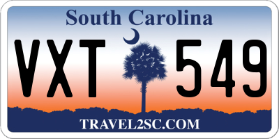 SC license plate VXT549