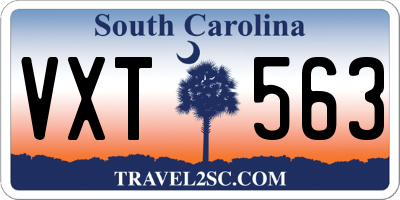 SC license plate VXT563