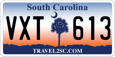 SC license plate VXT613
