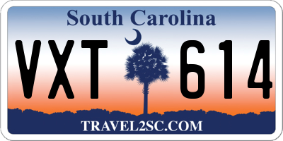 SC license plate VXT614