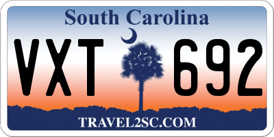 SC license plate VXT692