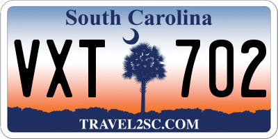 SC license plate VXT702