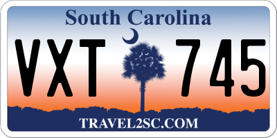 SC license plate VXT745