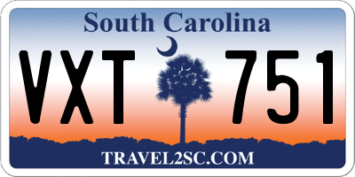 SC license plate VXT751