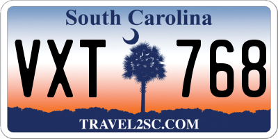 SC license plate VXT768