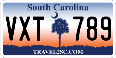 SC license plate VXT789