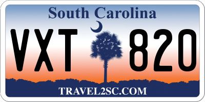 SC license plate VXT820