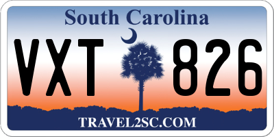 SC license plate VXT826