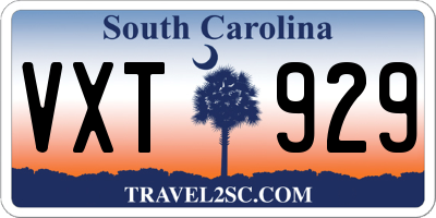 SC license plate VXT929