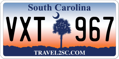 SC license plate VXT967