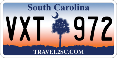 SC license plate VXT972