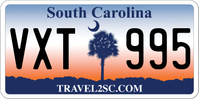 SC license plate VXT995