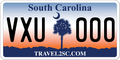 SC license plate VXU000