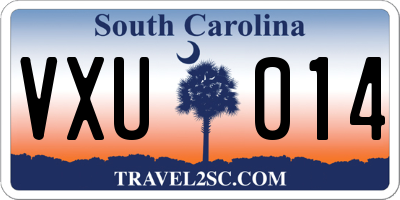 SC license plate VXU014
