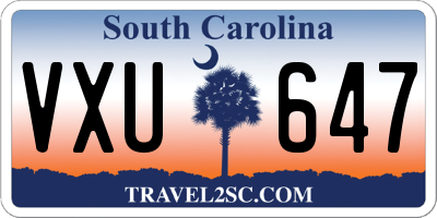 SC license plate VXU647