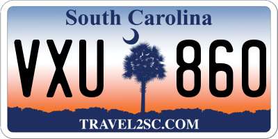 SC license plate VXU860