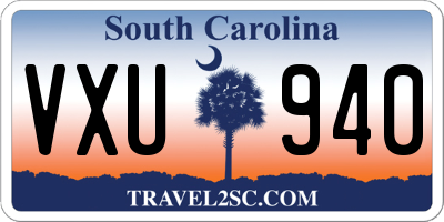 SC license plate VXU940