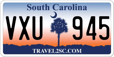SC license plate VXU945