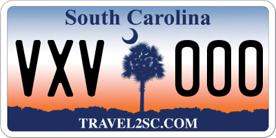 SC license plate VXV000