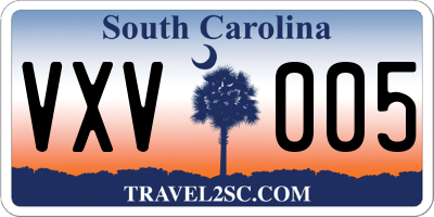 SC license plate VXV005