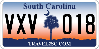SC license plate VXV018