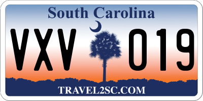 SC license plate VXV019