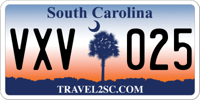 SC license plate VXV025