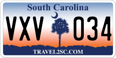SC license plate VXV034