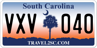 SC license plate VXV040