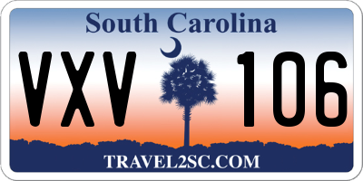 SC license plate VXV106
