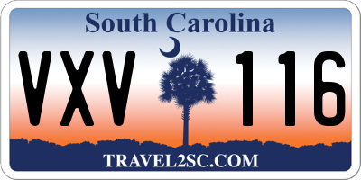 SC license plate VXV116